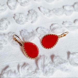 Francesca's | Stone Teardrop Earrings in Ruby